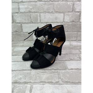 Mendrez Woman Philippine Shoes Black Heels Lace Up